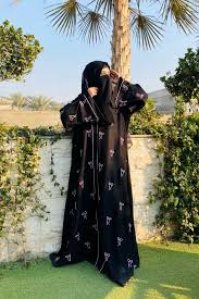 pink bow abaya latest new design